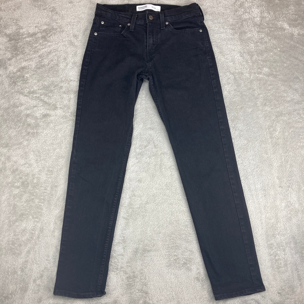 Signature Levi Strauss & Co Mens S37 Slim Black Jeans Size‎ 30x29